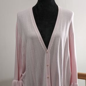 NWOT Pink Sweater with Ruffle Trim   size 18/20